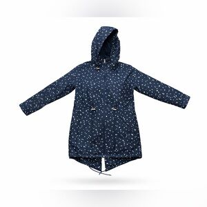 Denim Co Women’s Parka in A Pocket Raincoat Navy/White Stars Size S​​​​​